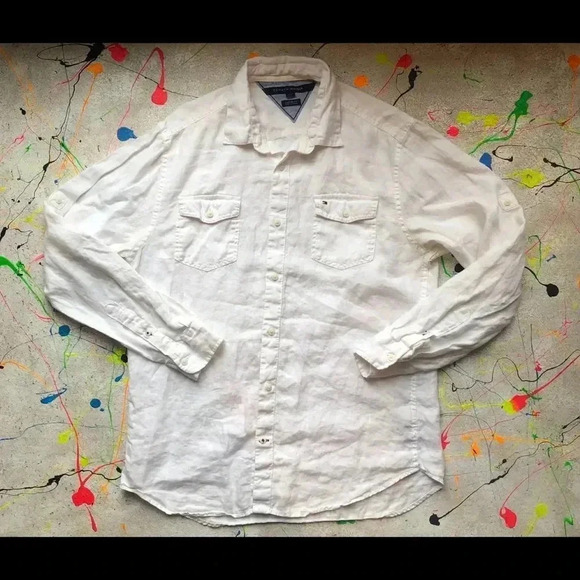 Vintage Tommy Hilfiger Custom Fit Long Sleeve Button Down Shirt 🕺 - Picture 1 of 3